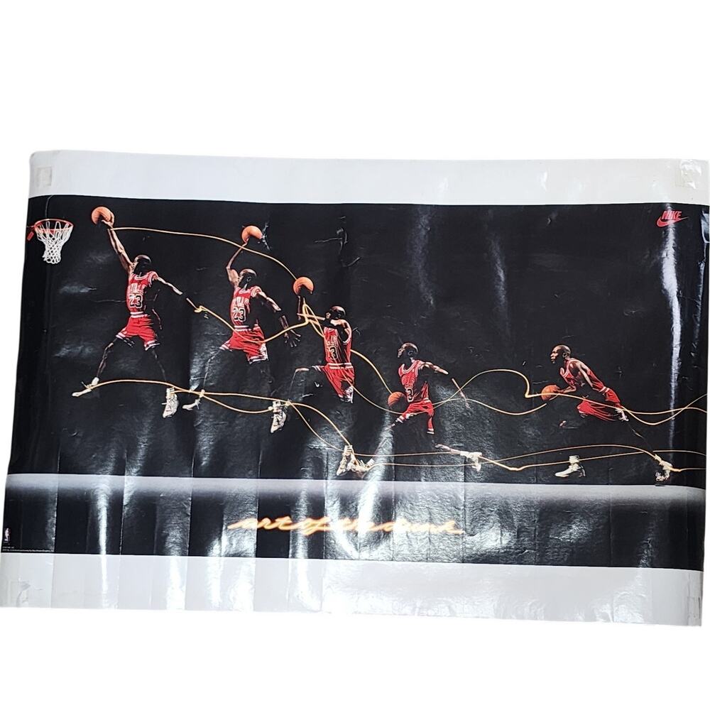 Vintage 1992 Nike Michael Jordan Art of the Dunk Poster 35" x 23"
